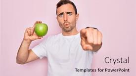  Presentation with blue eyes - Slide set having young-handsome-man-with-blue background and a lemonade colored foreground