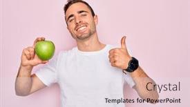  Presentation with pink green - Beautiful presentation theme featuring young-handsome-man-with-blue backdrop and a white colored foreground