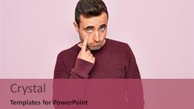  Presentation with pink blue - PPT theme with young-handsome-man-with-blue background and a violet colored foreground