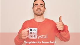  Presentation with blue eyes - Beautiful presentation featuring young-handsome-man-with-blue backdrop and a coral colored foreground