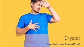  Presentation with flu virus - Colorful presentation design enhanced with young-handsome-man-with-curly backdrop and a yellow colored foreground