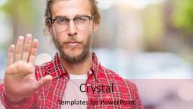  Presentation with long hair man - Beautiful PPT layouts featuring young handsome man with long backdrop and a  colored foreground