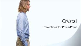  Presentation with long hair man - Audience pleasing slide set consisting of young handsome man with long backdrop and a white colored foreground