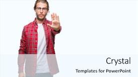  Presentation with special education young adult man - Slides having young handsome man with long background and a  colored foreground