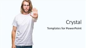  Presentation with coconut oil hair care - PPT theme consisting of young handsome man with long background and a  colored foreground