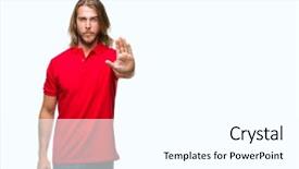  Presentation with long hair man - Cool new presentation theme with young handsome man with long backdrop and a  colored foreground