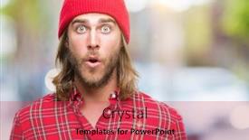  Presentation with long hair man - Amazing slides having young handsome man with long hair wearing red cap over isolated background afraid and shocked with surprise expression fear and excited face backdrop and a red colored foreground