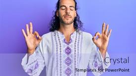  Presentation with long hair man - Slide deck with young-handsome-man-with-long background and a light blue colored foreground