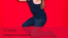  Presentation with boom box - Amazing slide set having young-handsome-man-with-long backdrop and a red colored foreground