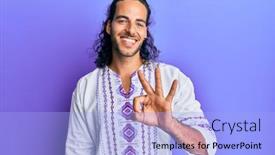  Presentation with bohemian - PPT theme enhanced with young-handsome-man-with-long background and a light blue colored foreground