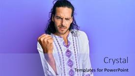  Presentation with bohemian - Beautiful PPT theme featuring young-handsome-man-with-long backdrop and a light blue colored foreground