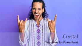  Presentation with bohemian - Slide deck having young-handsome-man-with-long background and a light blue colored foreground