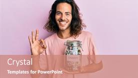  Presentation with charity - Beautiful presentation theme featuring young-handsome-man-with-long backdrop and a coral colored foreground
