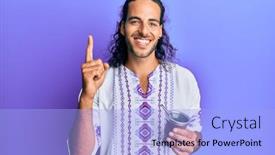  Presentation with infusion - Presentation theme consisting of young-handsome-man-with-long background and a light blue colored foreground