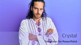  Presentation with bohemian - Colorful presentation theme enhanced with young-handsome-man-with-long backdrop and a light blue colored foreground