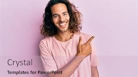  Presentation with long hair man - Amazing PPT theme having young-handsome-man-with-long backdrop and a lemonade colored foreground