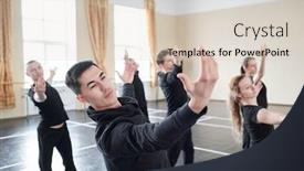  Presentation with classmates - Audience pleasing theme consisting of young-handsome-man-with-outstretched backdrop and a lemonade colored foreground
