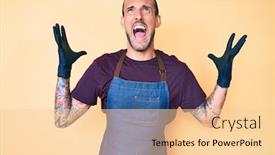  Presentation with barber - Slide deck with young-handsome-man-with-tattoo background and a lemonade colored foreground