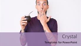  Presentation with infusion - Presentation theme having young-handsome-man-with-tattoo background and a light blue colored foreground