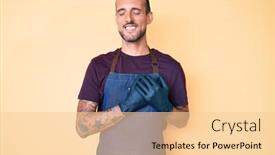  Presentation with barber - Beautiful theme featuring young-handsome-man-with-tattoo backdrop and a lemonade colored foreground
