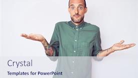  Presentation with tattoo - Cool new slide set with young-handsome-man-with-tattoo backdrop and a sky blue colored foreground