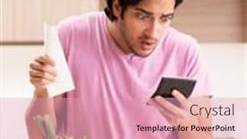  Presentation with vegetables - Presentation theme featuring young-handsome-man-with-vegetables background and a  colored foreground