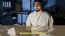  Presentation with crying - Presentation having young-handsome-man-working-using background and a coral colored foreground