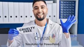  Presentation with cruelty - PPT layouts consisting of young-handsome-man-working background and a light blue colored foreground