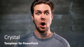  Presentation with wow - PPT layouts featuring young-handsome-man-wow-emotional background and a dark gray colored foreground