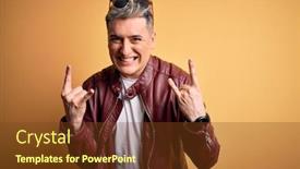  Presentation with yellow music - Cool new presentation design with young-handsome-modern-man-wearing backdrop and a tawny brown colored foreground