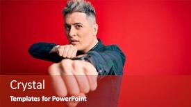  Presentation with modern elegant - Amazing PPT theme having young-handsome-modern-man-wearing backdrop and a crimson colored foreground