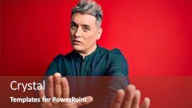  Presentation with green moving - Amazing slide deck having young-handsome-modern-man-wearing backdrop and a tawny brown colored foreground