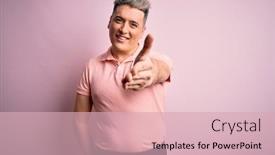 Presentation with pink business - Presentation design consisting of young-handsome-modern-man-wearing background and a lemonade colored foreground