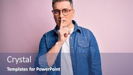  Presentation with modern - Slide set consisting of young-handsome-modern-man-wearing background and a ocean colored foreground