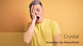  Presentation with face pain - Amazing slide deck having young-handsome-modern-man-wearing backdrop and a yellow colored foreground