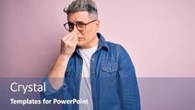  Presentation with breath - Beautiful slide set featuring young-handsome-modern-man-wearing backdrop and a ocean colored foreground