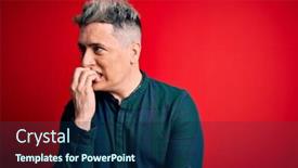  Presentation with modern elegant - Colorful slide set enhanced with young-handsome-modern-man-wearing backdrop and a navy blue colored foreground