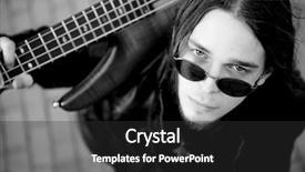  Presentation with urban - Amazing slide deck having young handsome musician in urban backdrop and a dark gray colored foreground