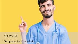  Presentation with hand surgeon - PPT layouts enhanced with young-handsome-nurse-man-wearing background and a light blue colored foreground