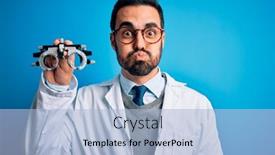  Presentation with optometry - Slide deck consisting of young-handsome-optical-man background and a light blue colored foreground