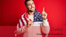  Presentation with patriotic - Audience pleasing presentation consisting of young-handsome-patriotic-man-wearing backdrop and a red colored foreground