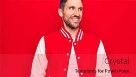  Presentation with baseball player - Theme enhanced with young-handsome-player-man-wearing background and a red colored foreground