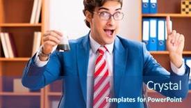  Presentation with office politics - Cool new presentation theme with young-handsome-politician-sitting backdrop and a ocean colored foreground