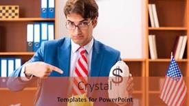  Presentation with office - Slides featuring young-handsome-politician-sitting background and a red colored foreground