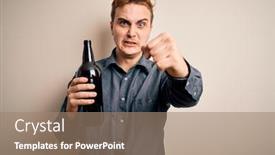  Presentation with beer bottle - Audience pleasing PPT theme consisting of young-handsome-redhead-man-drinking backdrop and a coral colored foreground