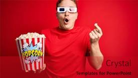  Presentation with snack - Audience pleasing presentation theme consisting of young-handsome-redhead-man-watching backdrop and a crimson colored foreground