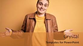  Presentation with comparison - Slide set consisting of young-handsome-redhead-man-wearing background and a gold colored foreground