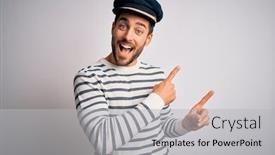  Presentation with beard - Audience pleasing PPT layouts consisting of young-handsome-sailor-man backdrop and a light gray colored foreground