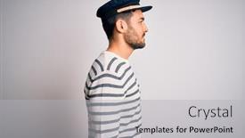  Presentation with beard - Audience pleasing PPT layouts consisting of young-handsome-sailor-man backdrop and a light gray colored foreground
