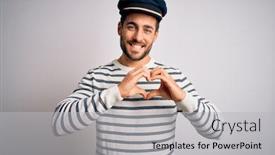  Presentation with heart hands - Presentation theme with young-handsome-sailor-man background and a light gray colored foreground